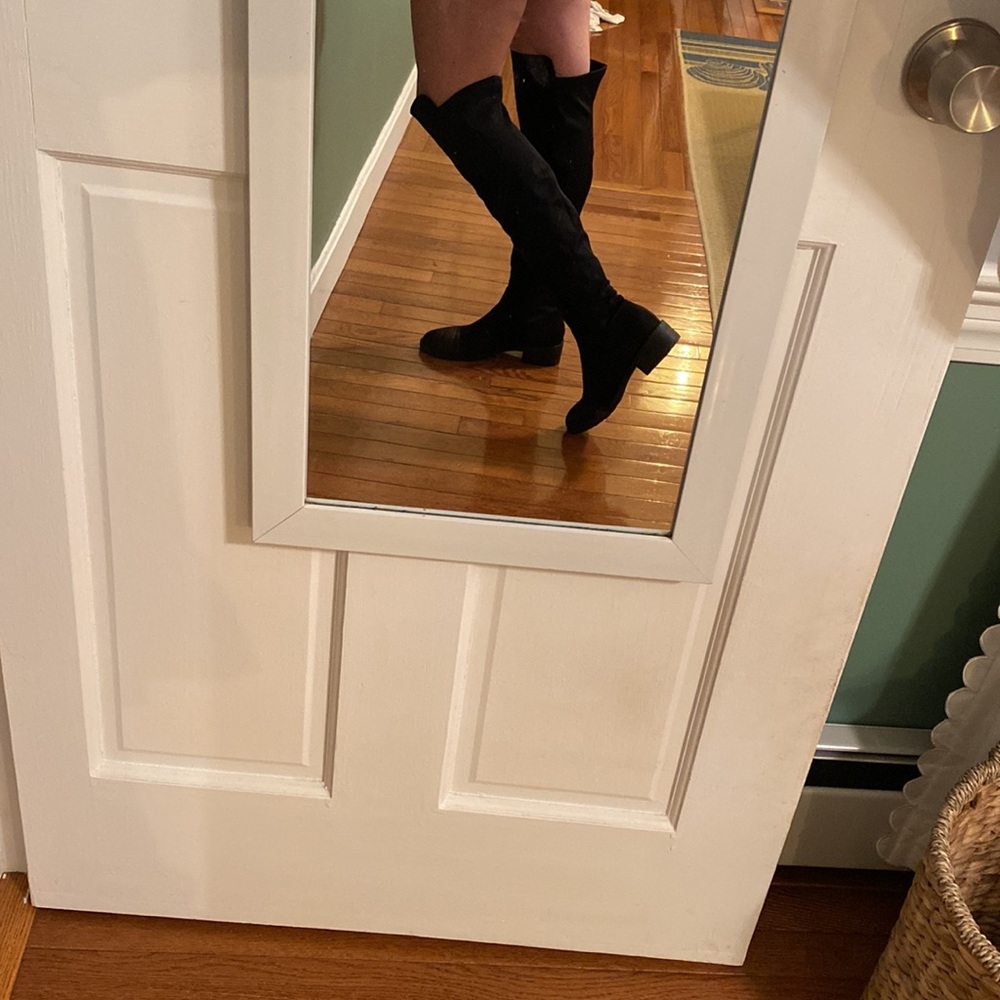 Black thigh high boots